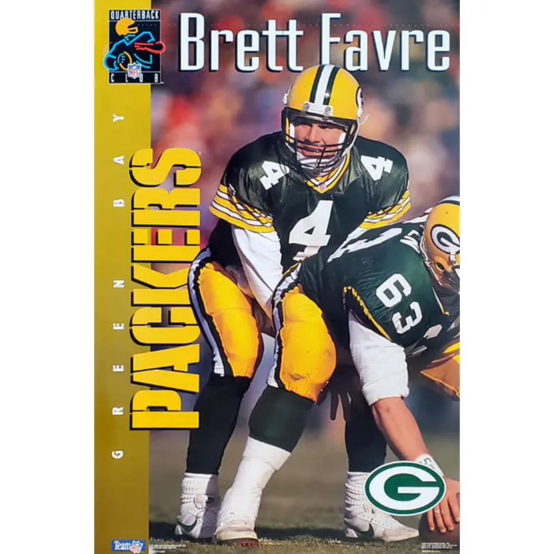 Brett Favre "QB Superstar" Green Bay Packers NFL Action Poster - Costacos Brothers 1993