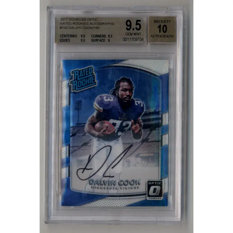 Dalvin Cook 2017 Donruss Optic Rated Rookies Auto 027/150 #193 BGS 9.5 Gem Mint