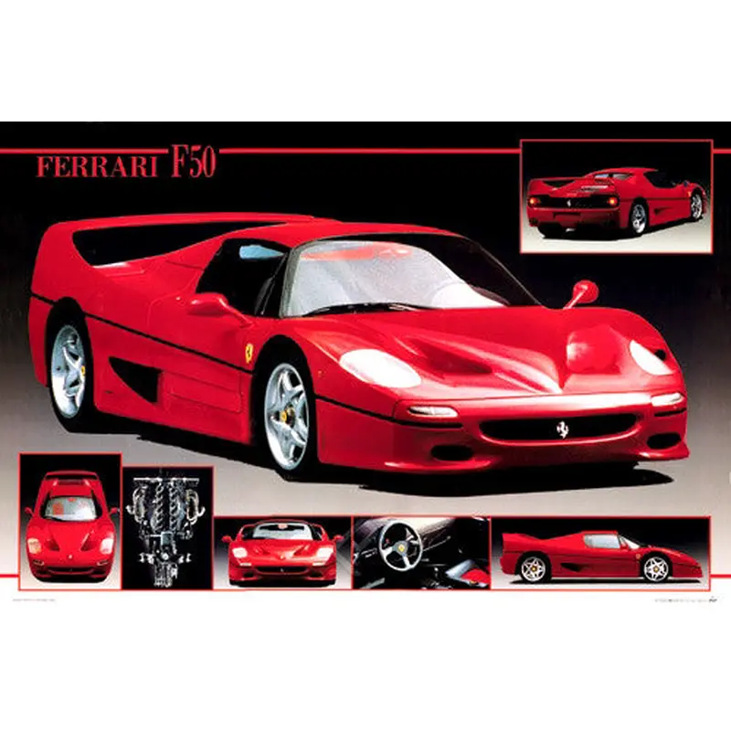 Ferrari F50 Autophile Profile Supercar Poster - Eurographics Inc.