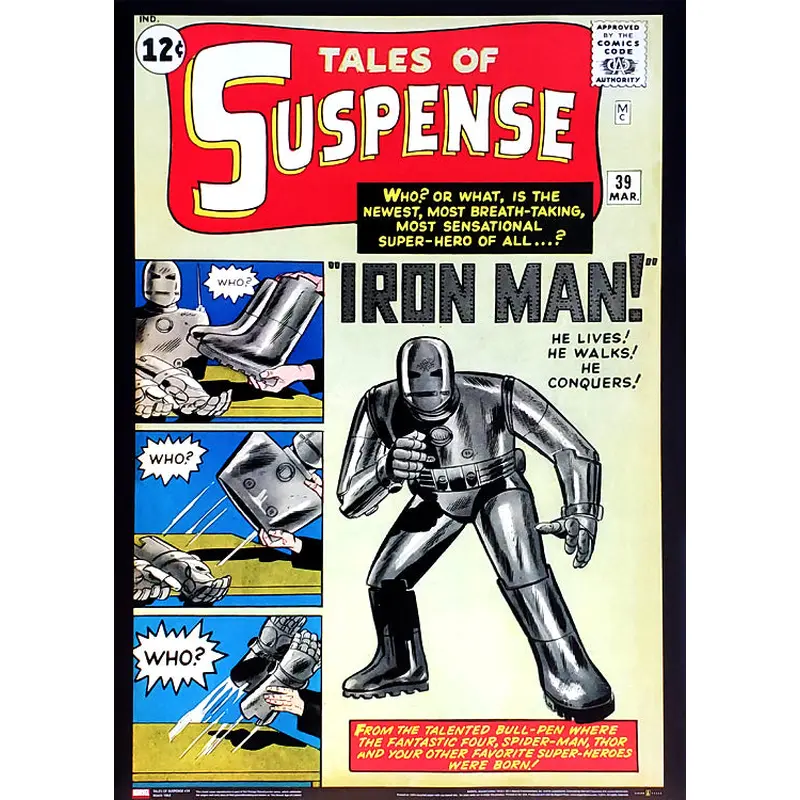 Tales of Suspense #39 ("Iron Man Is Born!") Vintage Marvel Cover Poster Reprint
