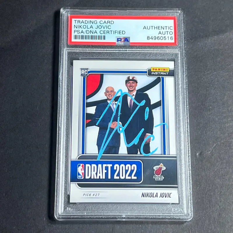2022-2023 Panini Instant #DN 22 Nikola Jovic Signed Card PSA AUTO RC Slabbed Heat