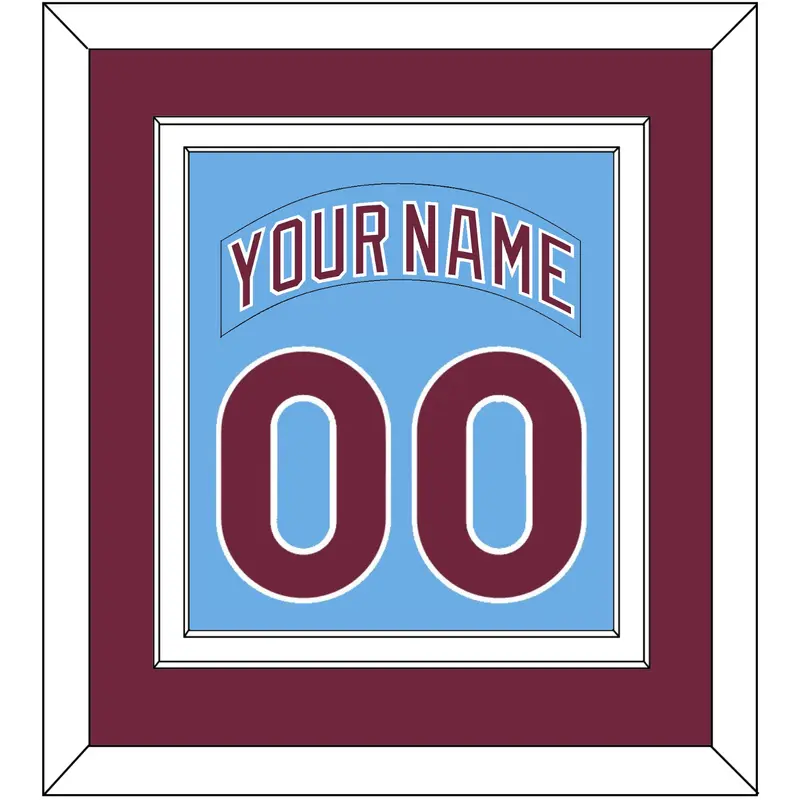 Philadelphia Nameplate & Number Combined - Road Powder Blue (1973-1986) - Double Mat 2