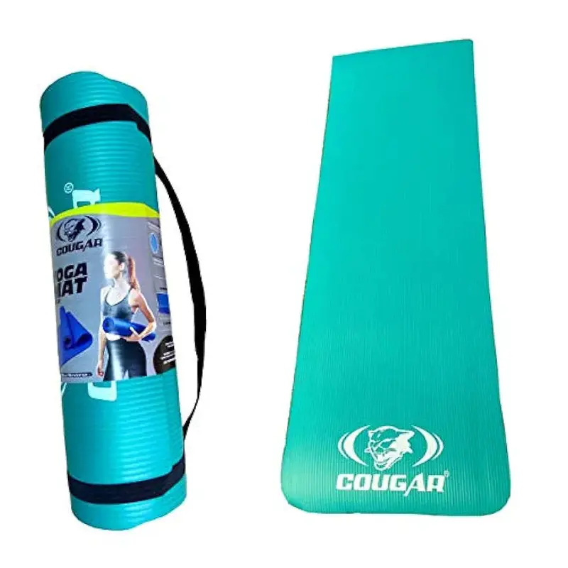 Cougar 12mm Extra Thick NBR Yoga and Exercise Mat with Carrying Strap | Kibi Sports
