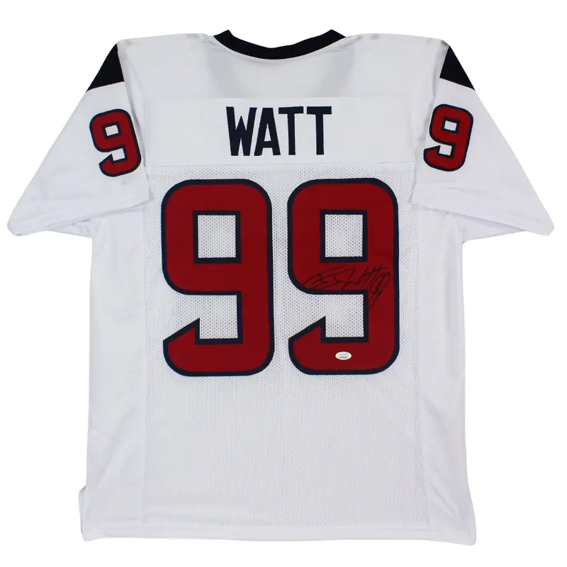 J.J. Watt Authentic Signed White Pro Style Jersey Autographed JSA Witness