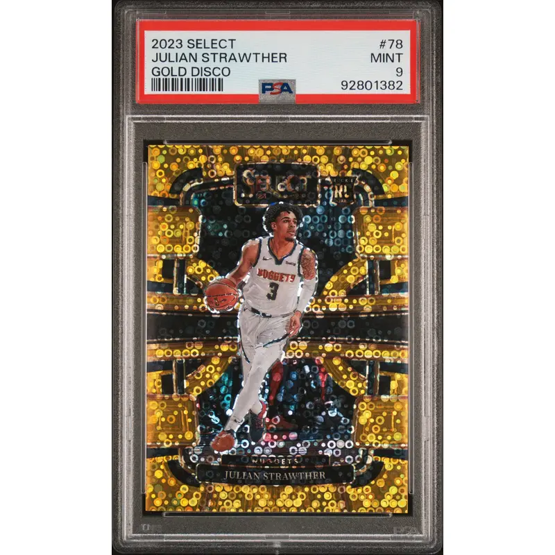 Julian Strawther 2023 Panini Select #78 Gold Disco #9/10 PSA 9 Mint