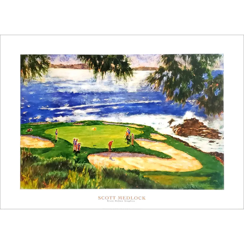 Pebble Beach Golf "Golfer's Paradise" Poster Print by Scott Medlock