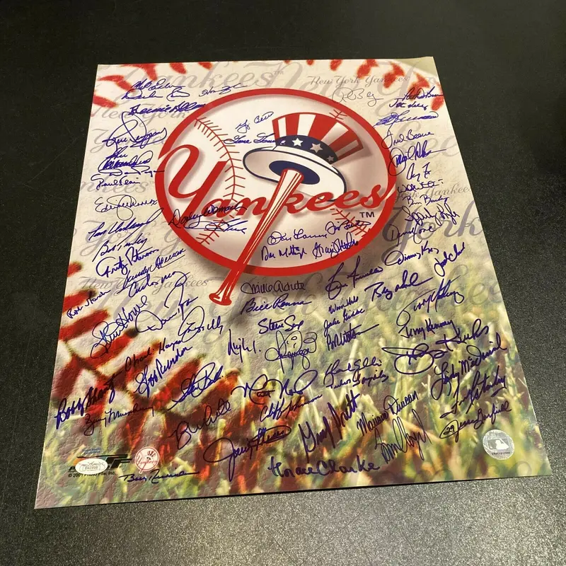 New York Yankees Legends Signed 16x20 Photo With 70 Signatures! JSA COA