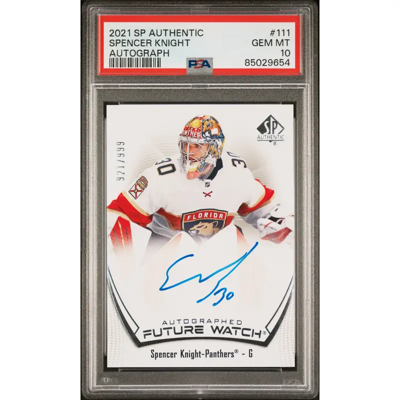 Spencer Knight 2021 Upper Deck SP Authentic Rookie Auto #921/999 PSA 10 Gem Mint