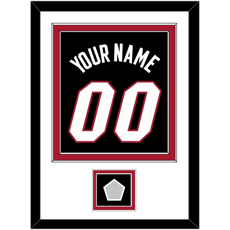 Miami Name & Number With Finals Patch - Road Black (1999-2008) - Double Mat 1