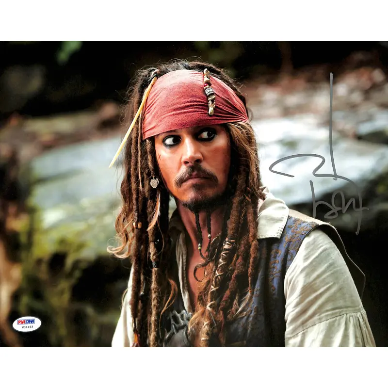 Johnny Depp Pirates Of The Caribbean Signed 11x14 Graded 10! Photo PSA #W04453
