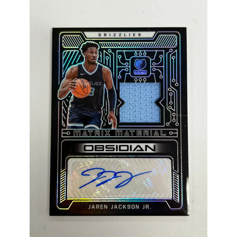 Jaren Jackson Jr. 2021 Panini Obsidian Matrix Material Auto Jersey #16/49