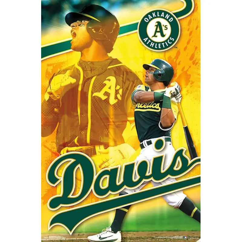 Khris Davis "Golden Bomber" Oakland A's Official MLB Baseball Poster - Trends 2018