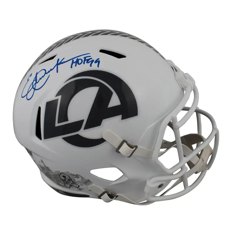 Rams Eric Dickerson "HOF 99" Signed STS III Full Size Speed Rep Helmet BAS Wit