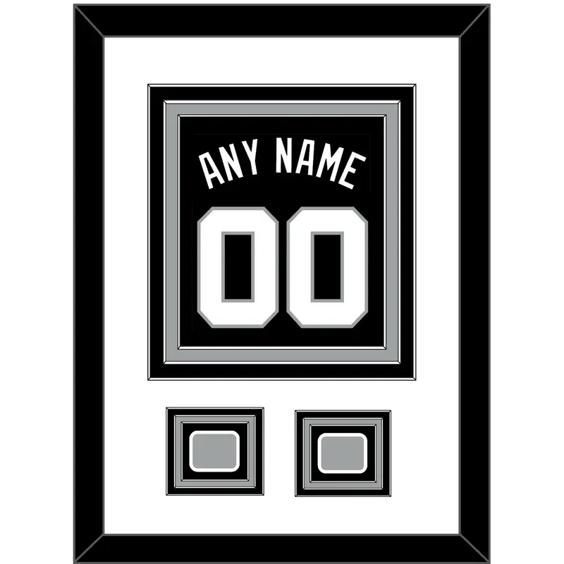 San Antonio Name & Numbers With 2 Finals Patches - Road Black (1989-2002) - Triple Mat 1