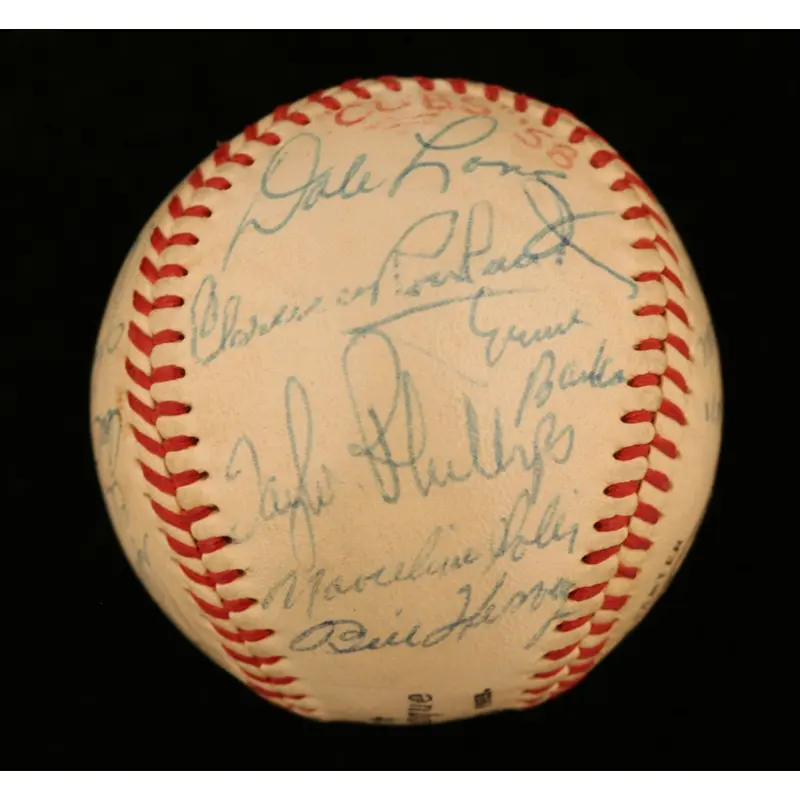 1958 Chicago Cubs Team Signed National League Baseball Ernie Banks JSA COA