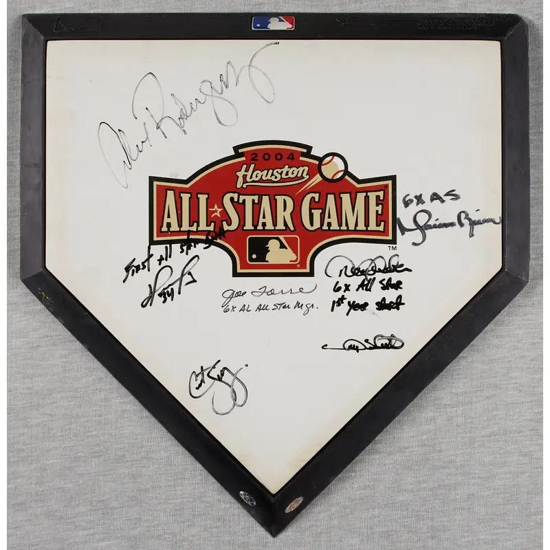 Derek Jeter Mariano Rivera David Ortiz Signed All Star Game Home Plate Steiner