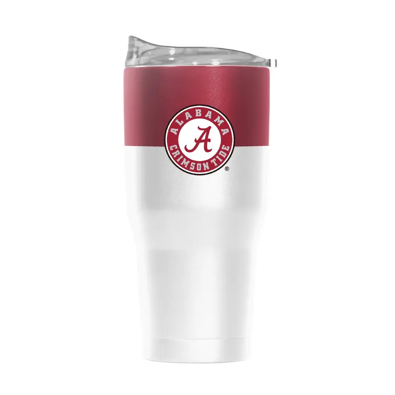 Alabama 30oz Colorblock White Powder Coat Tumbler