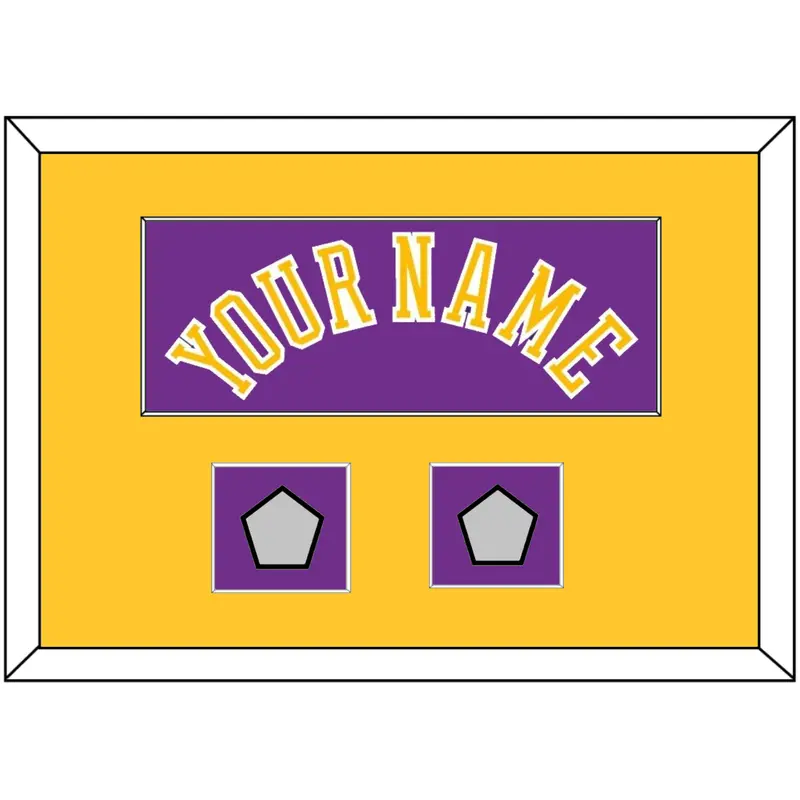 Los Angeles Name & 2 Champions Patches - Road Purple (1978-1997) - Single Mat 3