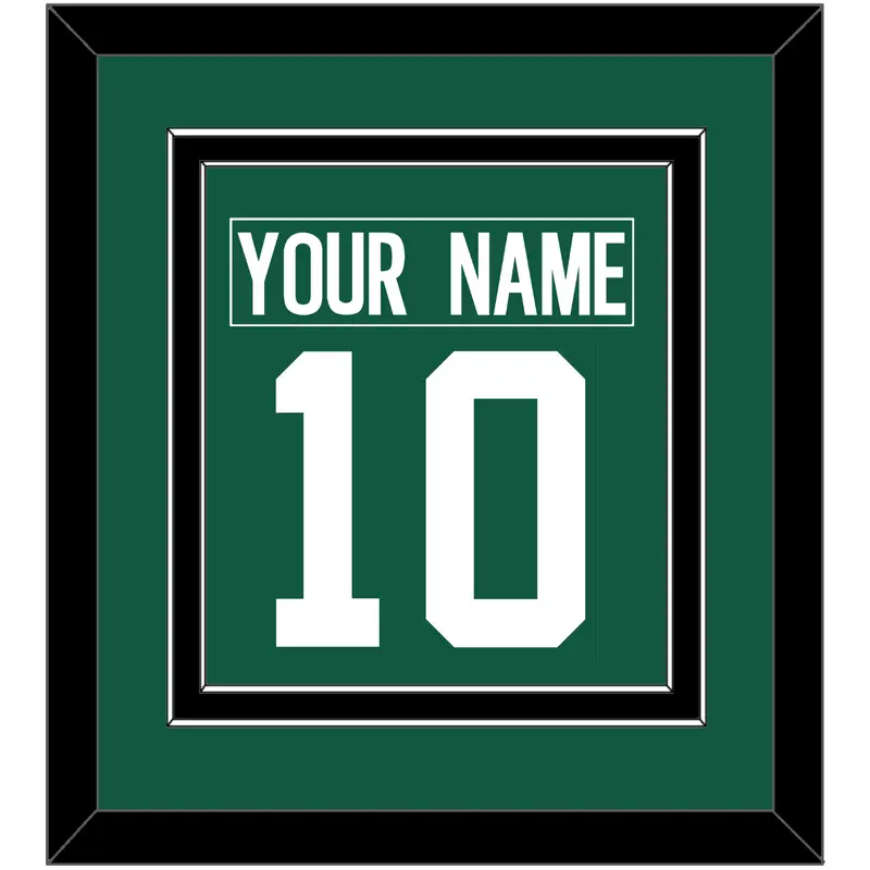 New York Nameplate & Number (Back) Combined - Home Green - Double Mat 3