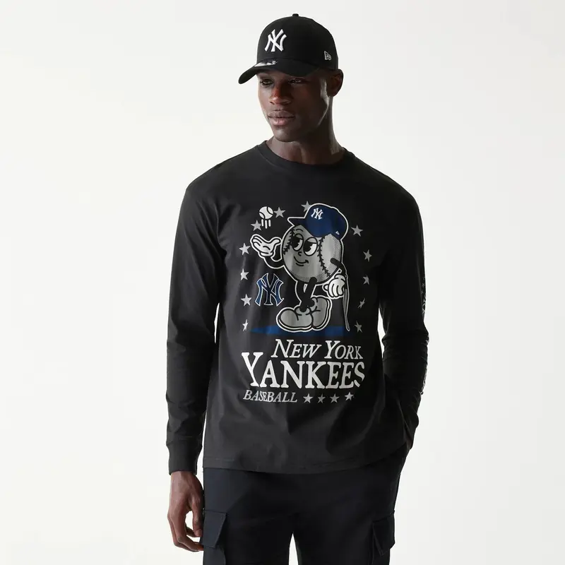 New York Yankees MLB Character Black Long Sleeve T-Shirt