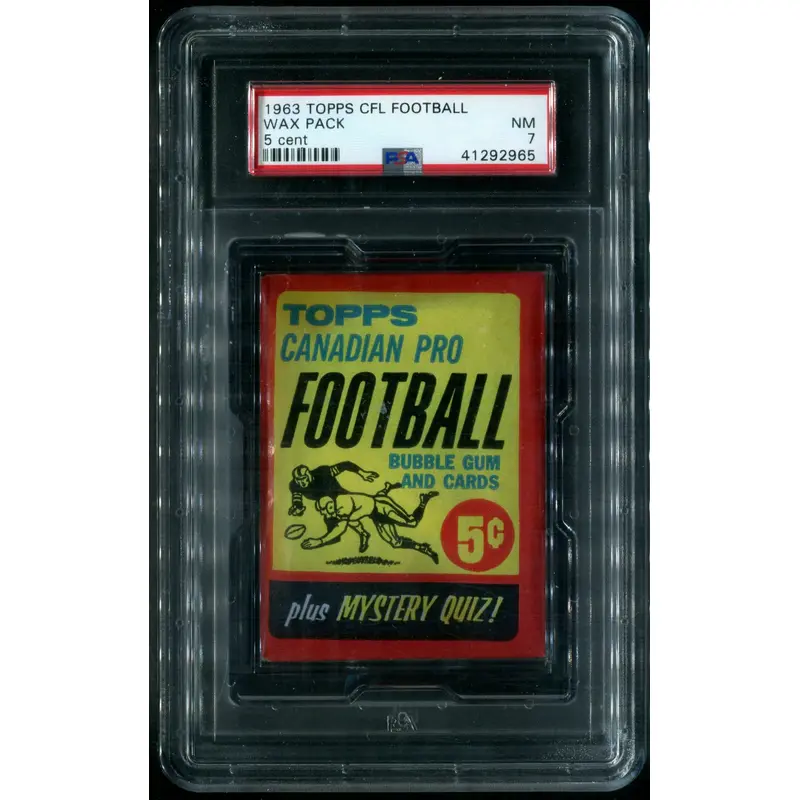 1963 Topps CFL Football Unopened 5 Cent Wax Pack PSA 7