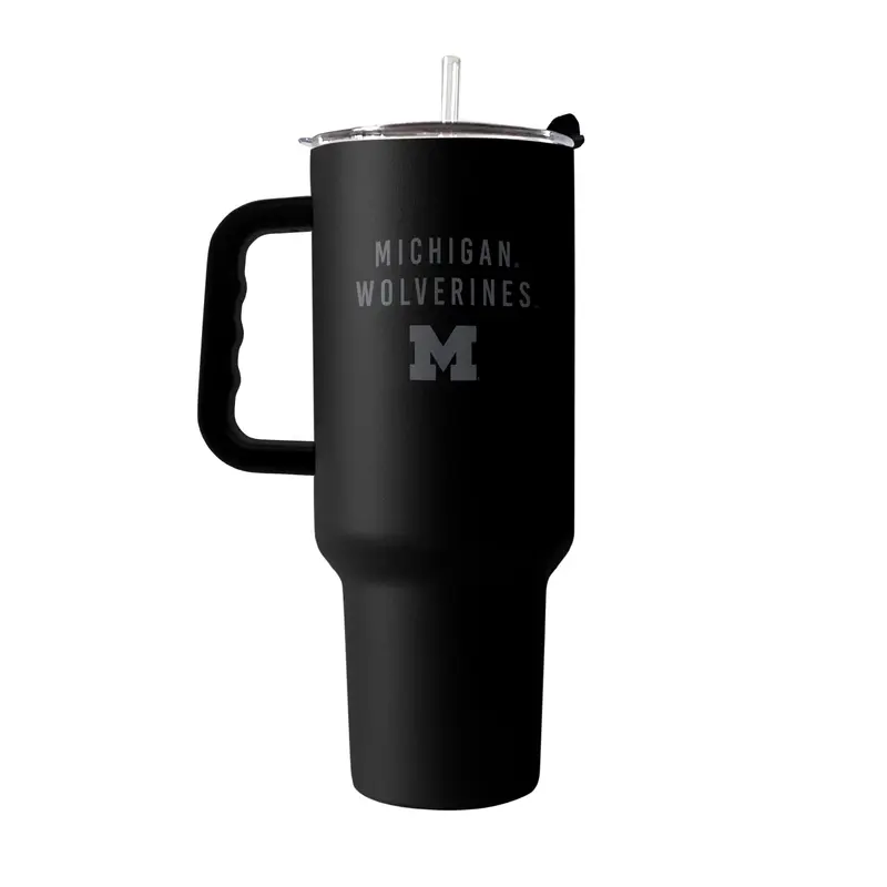 Michigan 40oz Black Tonal Powder Coat Tumbler