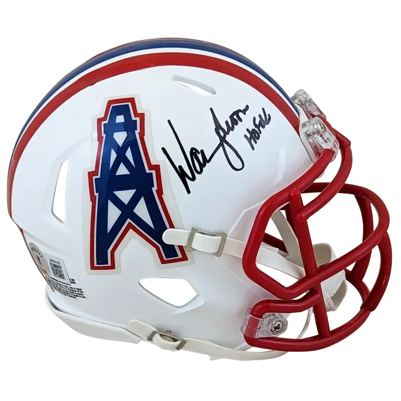 Oilers Warren Moon "HOF 06" Signed 81-98 TB Speed Mini Helmet BAS Witnessed