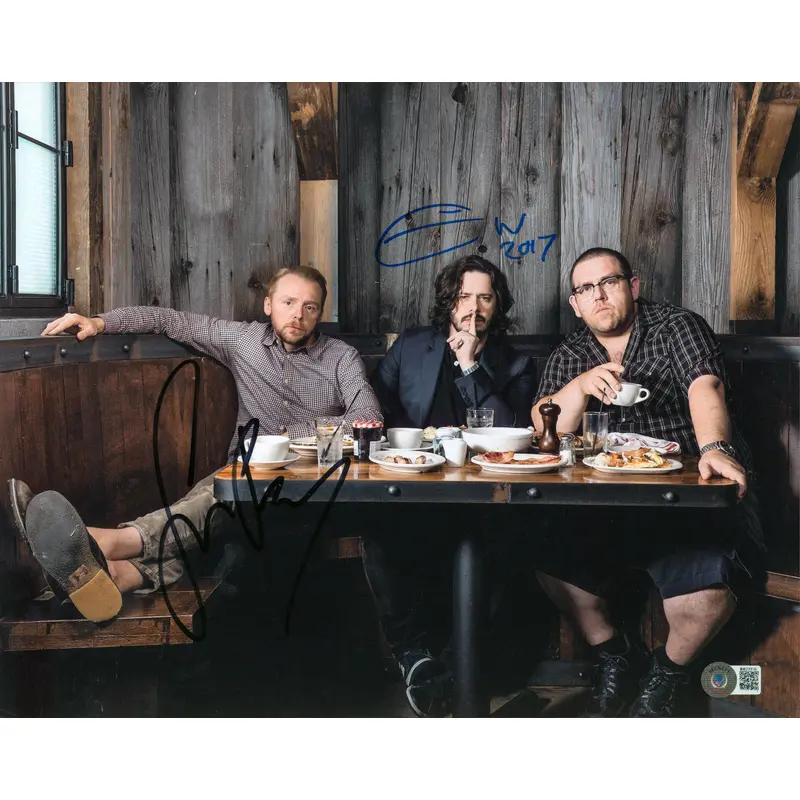 Simon Pegg & Edgar Wright The World's End Signed 11x14 Photo BAS #BB22936