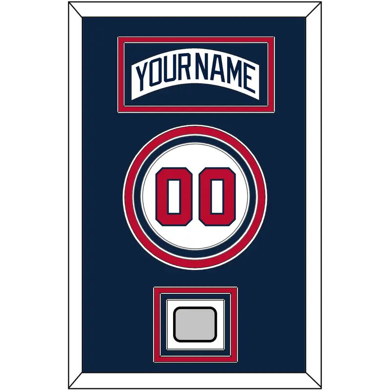 Atlanta Nameplate, Number & World Series Jersey Patch - Home White (1987-2004) - Triple Mat 4