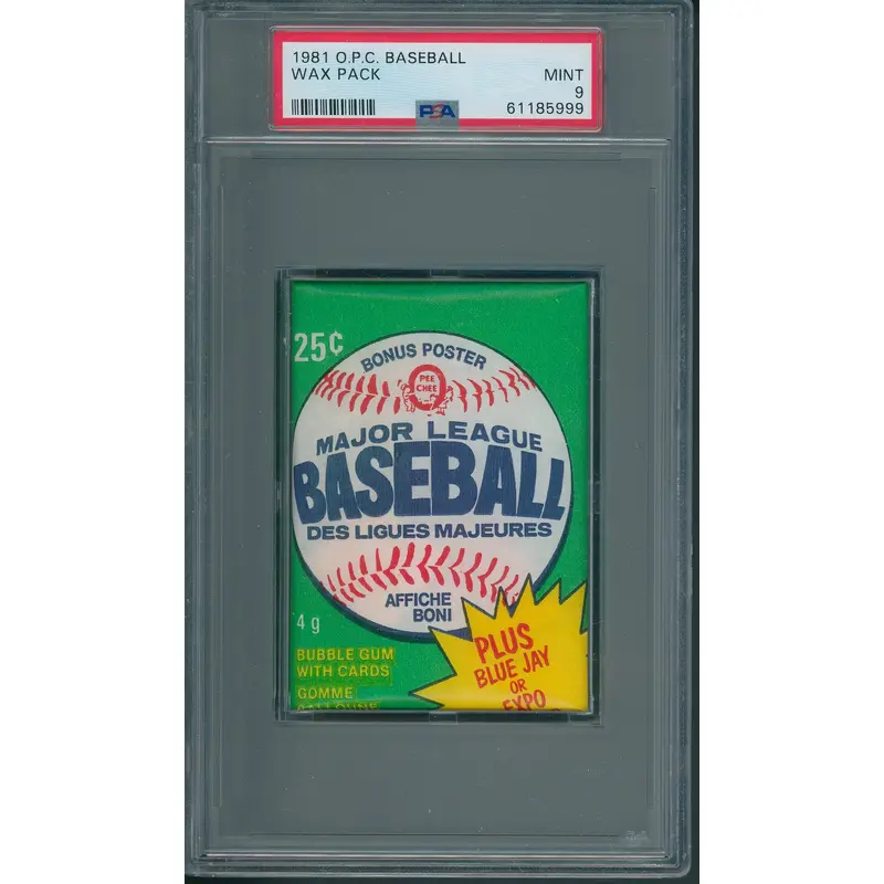1981 OPC O-Pee-Chee Baseball Unopened Wax Pack PSA 9