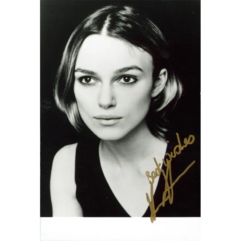 Kiera Knightley Pirates Caribbean "Best Wishes" Signed 3.5x5 Photo BAS #BS29290