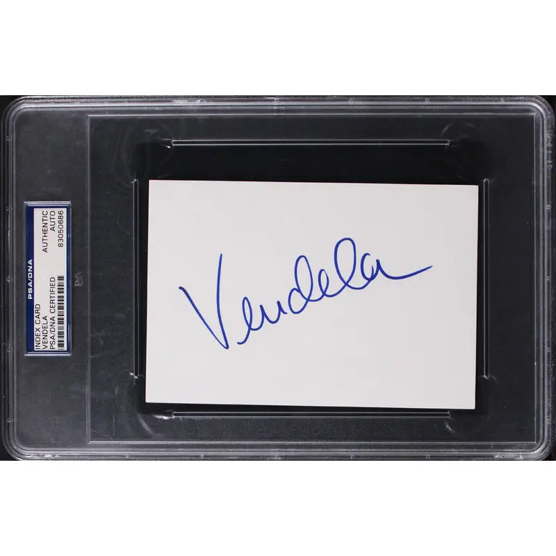 Vendela Supermodel Authentic Signed 4x6 Index Card Autographed PSA/DNA Slabbed