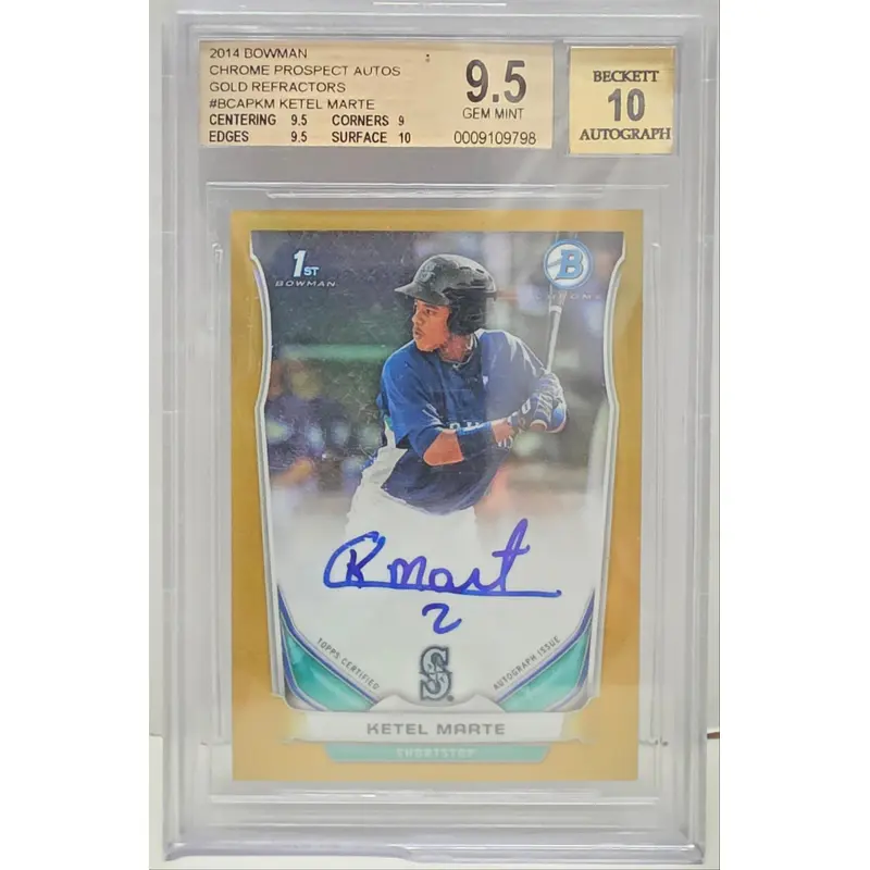 Ketel Marte 2014 Bowman Chrome Gold Refractor Auto #7/50 BGS 9.5 Auto 10