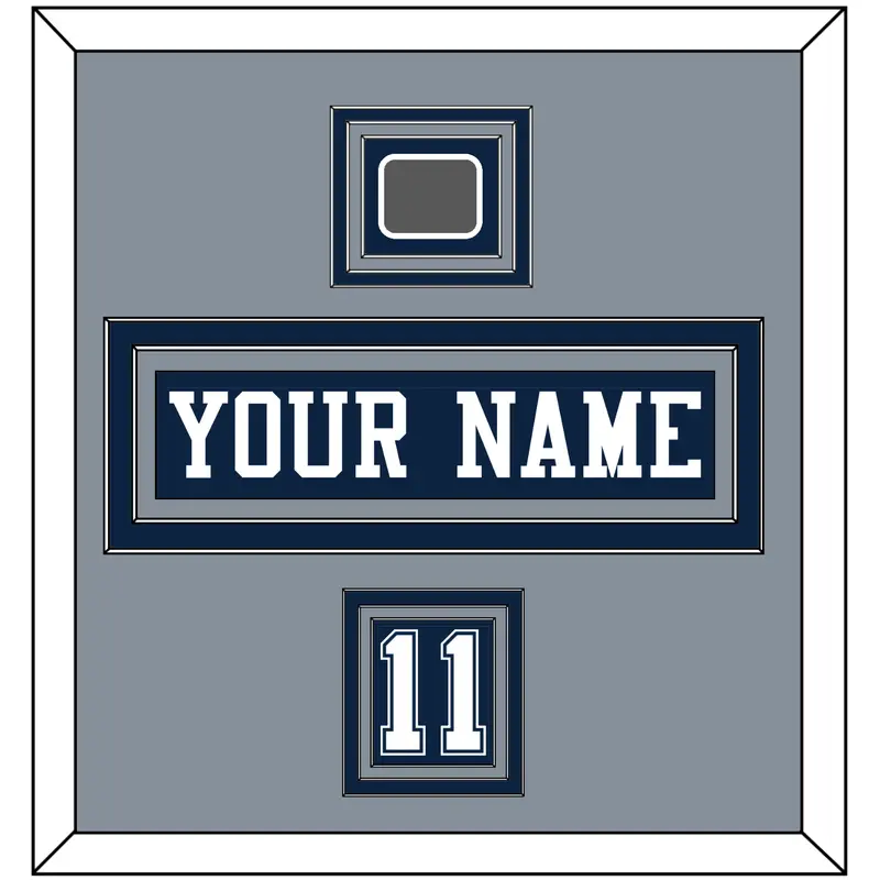 Dallas Nameplate, Number (Shoulder) & Super Bowl Jersey Patch - Blue Jersey - Triple Mat 2