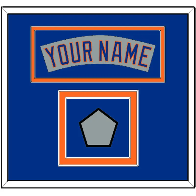 New York Nameplate & World Series Jersey Patch - Road Gray (1982-1986)- Double Mat 3