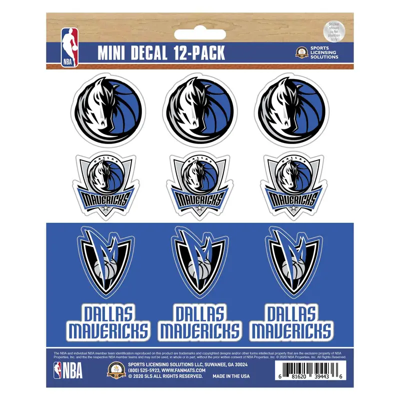 NBA - Dallas Mavericks Mini Decal 12-pk