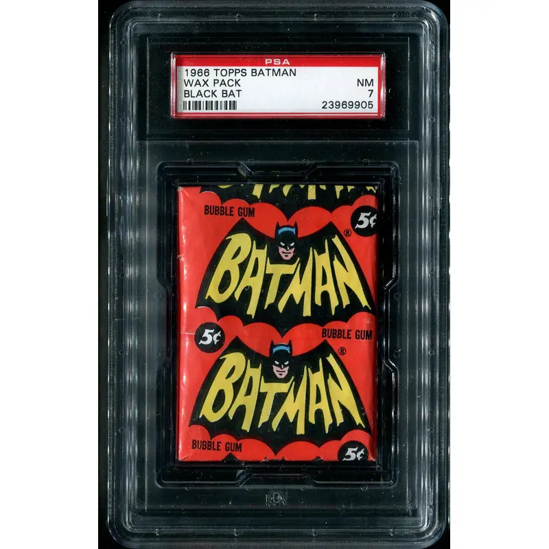 1966 Topps Batman Black Bat Unopened Wax Pack PSA NM 7