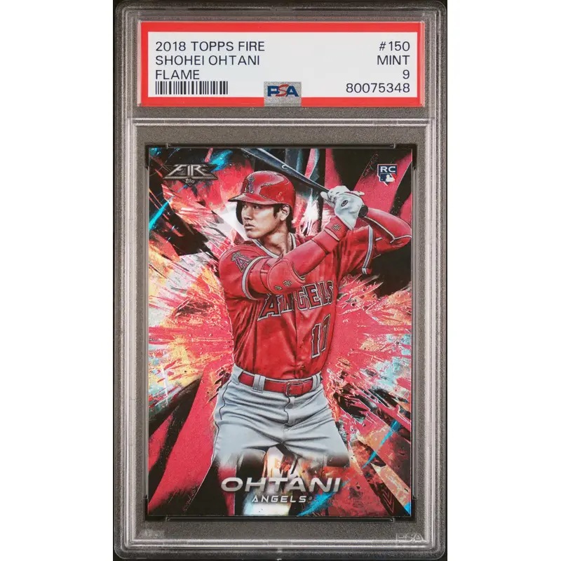 Shohei Ohtani 2018 Topps Fire #150 Flame PSA 9 Mint