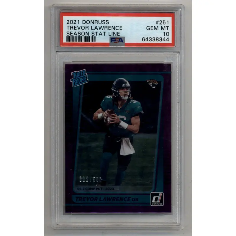 Trevor Lawrence 2021 Donruss Season Stat Line #251 382/500 PSA 10 Gem Mint