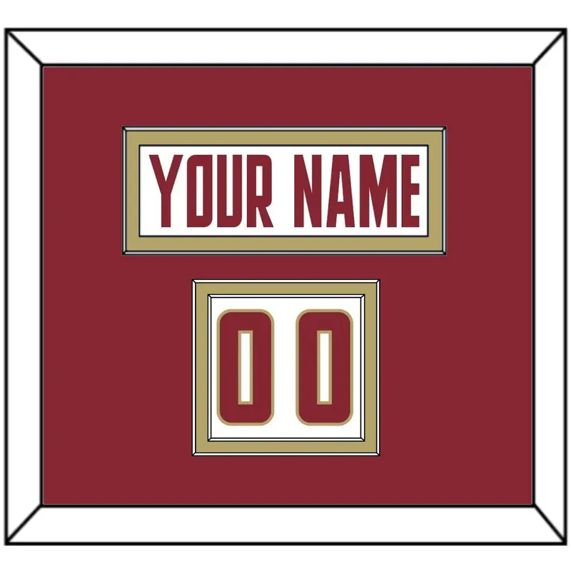 Boston College Nameplate & Number (Shoulder) - Home White (2011-2015) - Double Mat 2