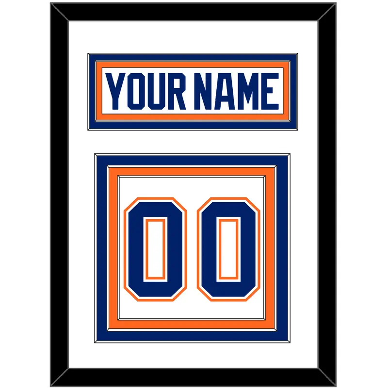 Edmonton Nameplate & Number (Back) - Home White (1981-1994) - Triple Mat 1