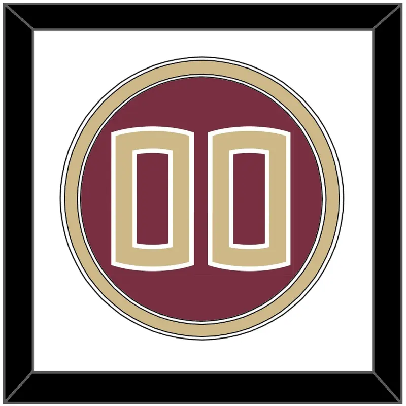 Florida State Baseball Number - Alternate Garnet (2016-2018) - Double Mat 1