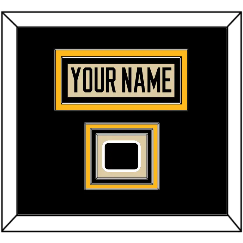 Pittsburgh Nameplate & 2023 Winter Classic Patch - Tan Jersey - Triple Mat 2