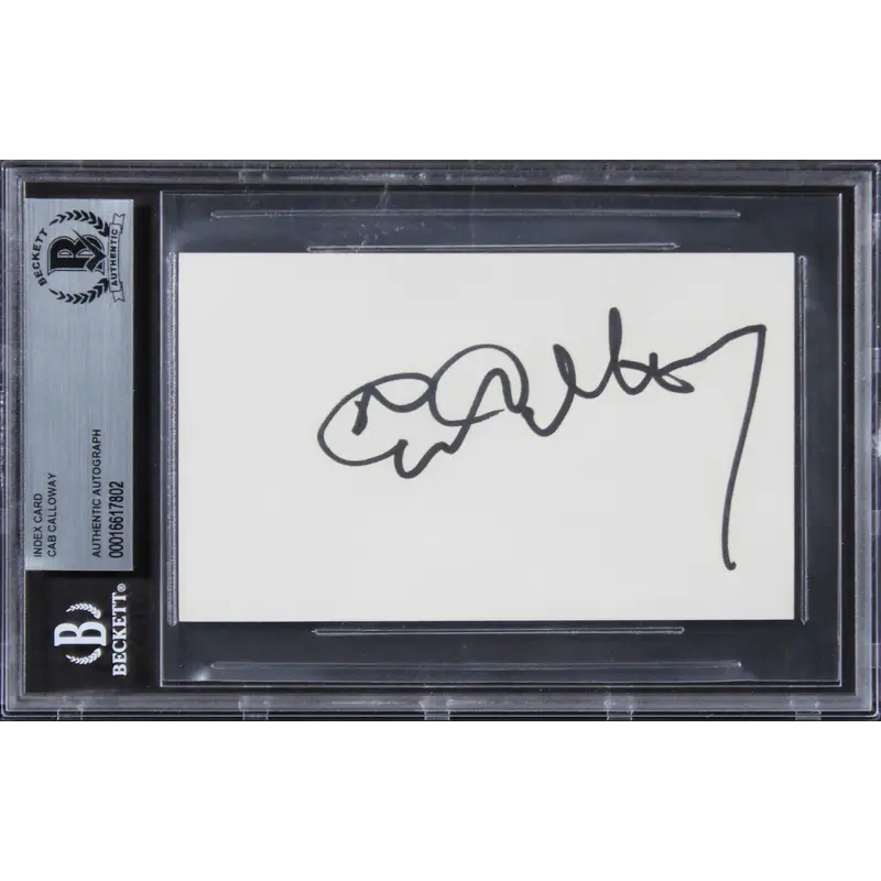 Cab Calloway Musician Authentic Signed 3x5 Index Card Autographed BAS Slabbed 3