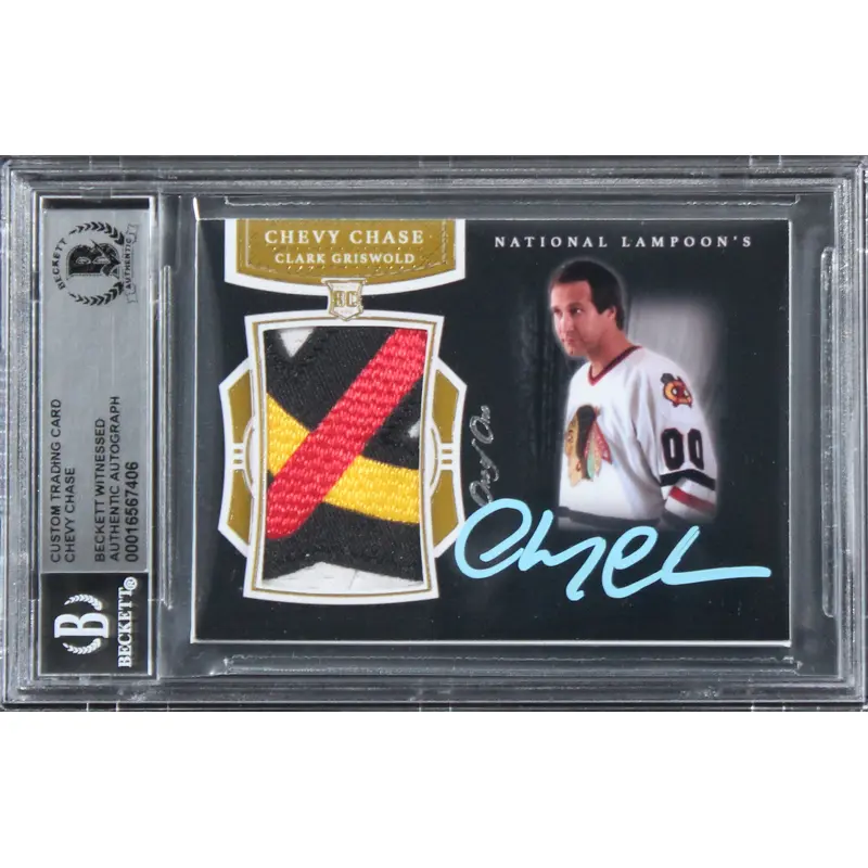Chevy Chase Christmas Vacation Signed Relic Card One of One BAS Slab #16567406
