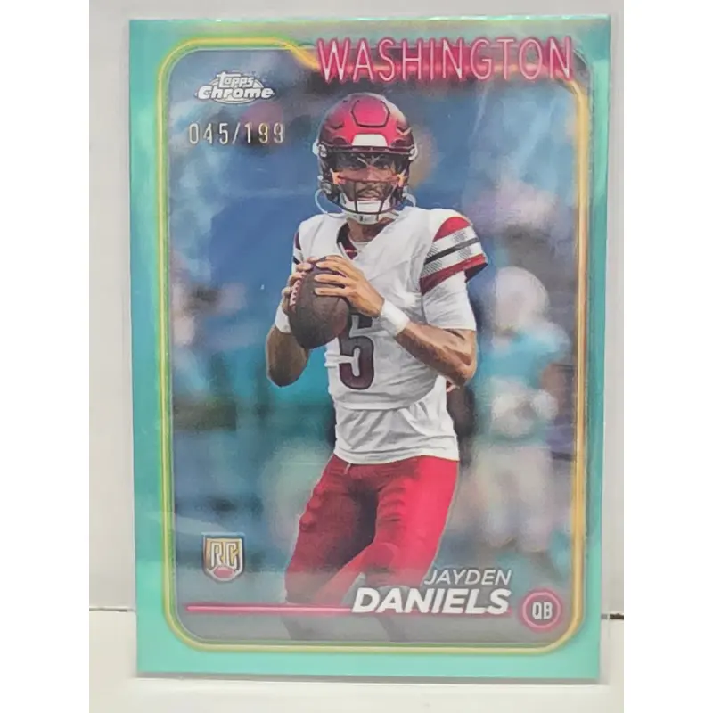 Jayden Daniels 2024 Topps Chrome Aqua Refractor #45/199