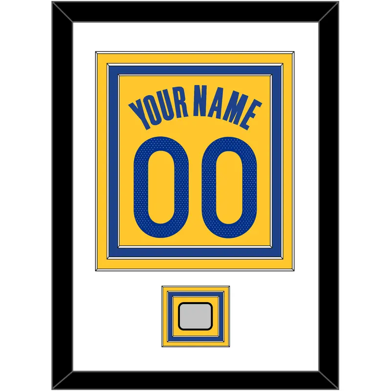Golden State Name & Number With Finals Patch - Yellow Statement (2019-2022) - Triple Mat 1