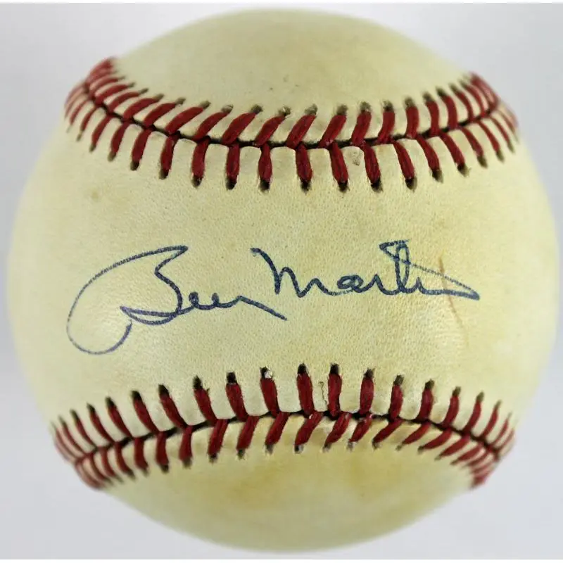 Yankees Billy Martin & Whitey Ford Signed Authentic OML Baseball PSA/DNA #Q02373