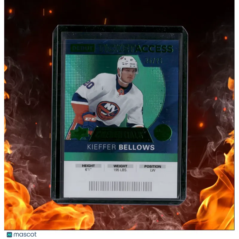 2020-21 Upper Deck Credentials Kieffer Bellows Debut Ticket Access Green Rookie