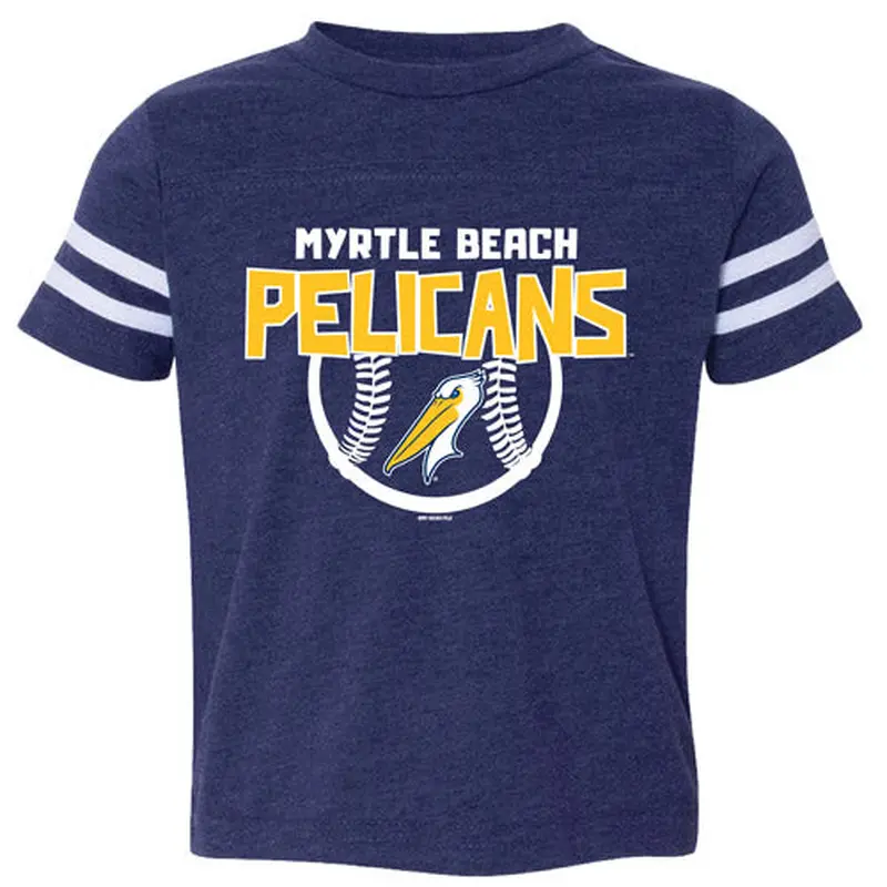 Myrtle Beach Pelicans Bimm Ridder Toddler Vintage True Navy Sporty Zeller Tee